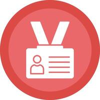 Identification Card Glyph Due Circle Icon Design vector