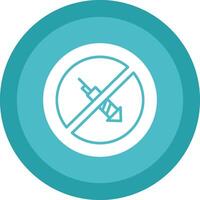 No Firework Glyph Due Circle Icon Design vector