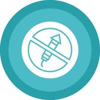 No Firework Glyph Due Circle Icon Design vector