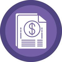 Paper Bills Glyph Due Circle Icon Design vector