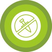 No Knife Glyph Due Circle Icon Design vector