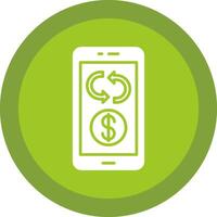 Refund Glyph Due Circle Icon Design vector