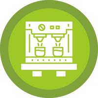 Coffee Machine Glyph Due Circle Icon Design vector