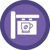 Cafe Signage Glyph Due Circle Icon Design vector