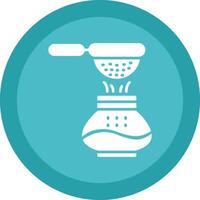 Coffee Filter Glyph Due Circle Icon Design vector