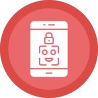 Facial Recognition Glyph Due Circle Icon Design vector