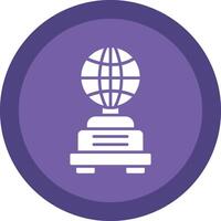 Globe Glyph Due Circle Icon Design vector