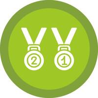 Medals Glyph Due Circle Icon Design vector