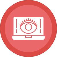 Eye Glyph Due Circle Icon Design vector