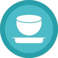 Bowl Glyph Due Circle Icon Design vector