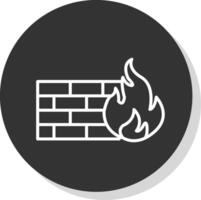 Firewall Glyph Due Circle Icon Design vector