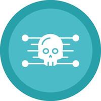 Skull Glyph Due Circle Icon Design vector