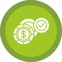 dólar glifo debido circulo icono diseño vector