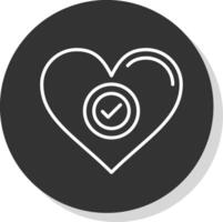 corazón glifo debido circulo icono diseño vector