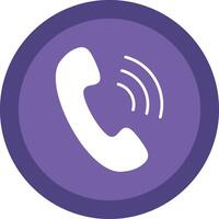 Phone Call Glyph Due Circle Icon Design vector