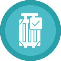 Luggage Glyph Due Circle Icon Design vector