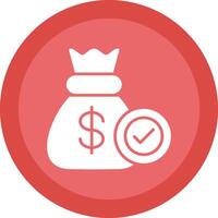 Cash Bag Glyph Due Circle Icon Design vector