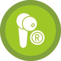 Earbud Glyph Due Circle Icon Design vector