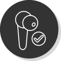 Earbud Glyph Due Circle Icon Design vector