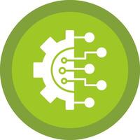 Technology Glyph Due Circle Icon Design vector