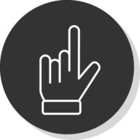 Pointing Hand Glyph Due Circle Icon Design vector