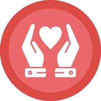 Hands Holding Heart Glyph Due Circle Icon Design vector