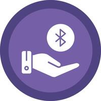 Bluetooth Glyph Due Circle Icon Design vector