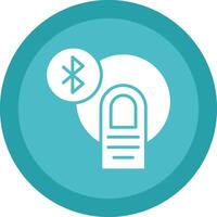 Bluetooth Glyph Due Circle Icon Design vector