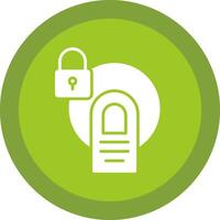 Touch Lock Glyph Due Circle Icon Design vector