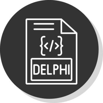 Delphi Glyph Due Circle Icon Design vector
