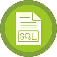 Sql Glyph Due Circle Icon Design vector