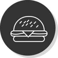 Burger Glyph Due Circle Icon Design vector