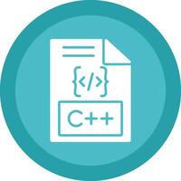 C Glyph Due Circle Icon Design vector