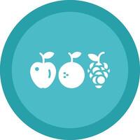 Fruit Glyph Due Circle Icon Design vector