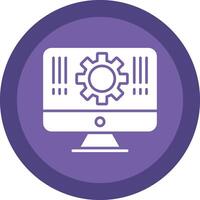 Monitor Glyph Due Circle Icon Design vector