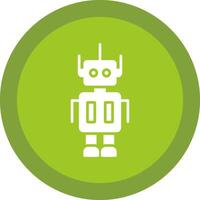 Robot Glyph Due Circle Icon Design vector