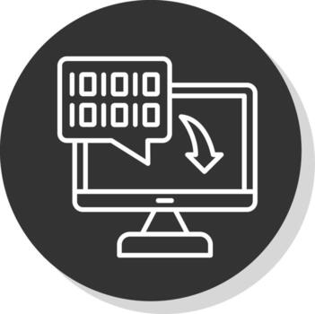 Binary Code Glyph Due Circle Icon Design vector
