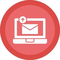 Sending Email Glyph Due Circle Icon Design vector