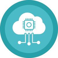 Cloud Computing Glyph Due Circle Icon Design vector