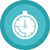 Stopwatch Glyph Due Circle Icon Design vector