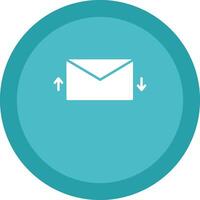 Email Glyph Due Circle Icon Design vector