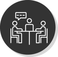 Meeting Glyph Due Circle Icon Design vector