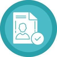 File Approved Glyph Due Circle Icon Design vector