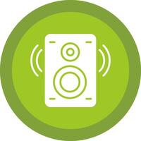 altavoz glifo debido circulo icono diseño vector