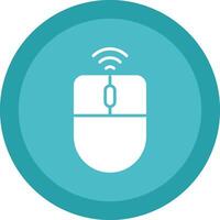 Wireless Mouse Glyph Due Circle Icon Design vector