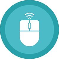 Wireless Mouse Glyph Due Circle Icon Design vector