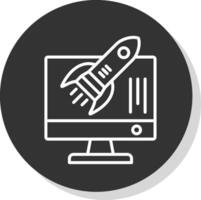 Startup Glyph Due Circle Icon Design vector