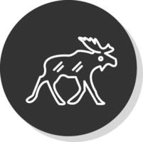 Moose Glyph Due Circle Icon Design vector