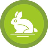 Rabbit Glyph Due Circle Icon Design vector