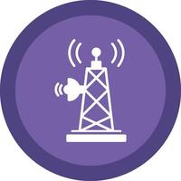 Signal Tower Glyph Due Circle Icon Design vector